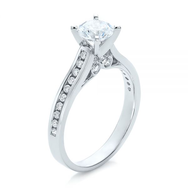 Contemporary Channel Set Diamond Engagement Ring - Image