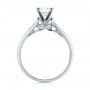 14k White Gold Contemporary Channel Set Diamond Engagement Ring - Front View -  100405 - Thumbnail