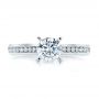 14k White Gold Contemporary Channel Set Diamond Engagement Ring - Top View -  100405 - Thumbnail