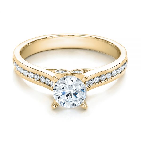 14K Yellow Gold Contemporary Channel Set Diamond Engagement Ring