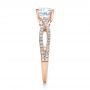 18k Rose Gold 18k Rose Gold Contemporary Criss-cross Diamond Engagement Ring - Side View -  100403 - Thumbnail