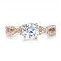 18k Rose Gold 18k Rose Gold Contemporary Criss-cross Diamond Engagement Ring - Top View -  100403 - Thumbnail