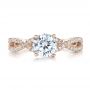 14k Rose Gold 14k Rose Gold Contemporary Criss-cross Diamond Engagement Ring - Top View -  100403 - Thumbnail