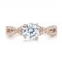 14k Rose Gold 14k Rose Gold Contemporary Criss-cross Diamond Engagement Ring - Top View -  100403 - Thumbnail