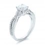 18k White Gold Contemporary Criss-cross Diamond Engagement Ring