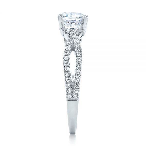  Platinum Platinum Contemporary Criss-cross Diamond Engagement Ring - Side View -  100403