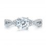  Platinum Platinum Contemporary Criss-cross Diamond Engagement Ring - Top View -  100403 - Thumbnail