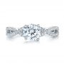 18k White Gold 18k White Gold Contemporary Criss-cross Diamond Engagement Ring - Top View -  100403 - Thumbnail