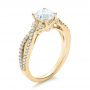 14k Yellow Gold 14k Yellow Gold Contemporary Criss-cross Diamond Engagement Ring - Three-Quarter View -  100403 - Thumbnail