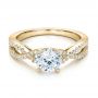 14k Yellow Gold 14k Yellow Gold Contemporary Criss-cross Diamond Engagement Ring - Flat View -  100403 - Thumbnail