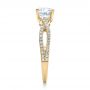 18k Yellow Gold 18k Yellow Gold Contemporary Criss-cross Diamond Engagement Ring - Side View -  100403 - Thumbnail