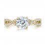 14k Yellow Gold 14k Yellow Gold Contemporary Criss-cross Diamond Engagement Ring - Top View -  100403 - Thumbnail