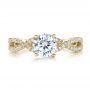 14k Yellow Gold 14k Yellow Gold Contemporary Criss-cross Diamond Engagement Ring - Top View -  100403 - Thumbnail
