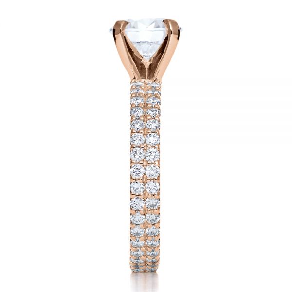 18k Rose Gold 18k Rose Gold Contemporary Diamond Engagement Ring - Side View -  168