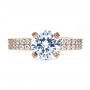 18k Rose Gold 18k Rose Gold Contemporary Diamond Engagement Ring - Top View -  168 - Thumbnail