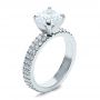 14k White Gold Contemporary Diamond Engagement Ring - Three-Quarter View -  168 - Thumbnail