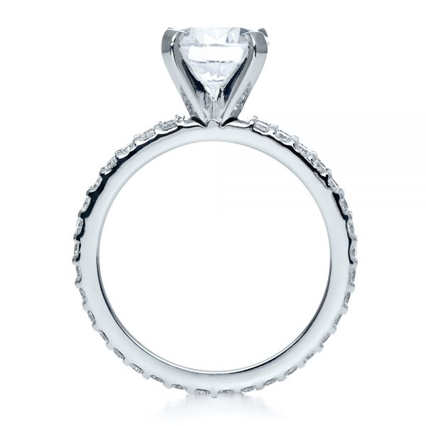 18k White Gold 18k White Gold Contemporary Diamond Engagement Ring - Front View -  168