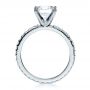 14k White Gold Contemporary Diamond Engagement Ring - Front View -  168 - Thumbnail