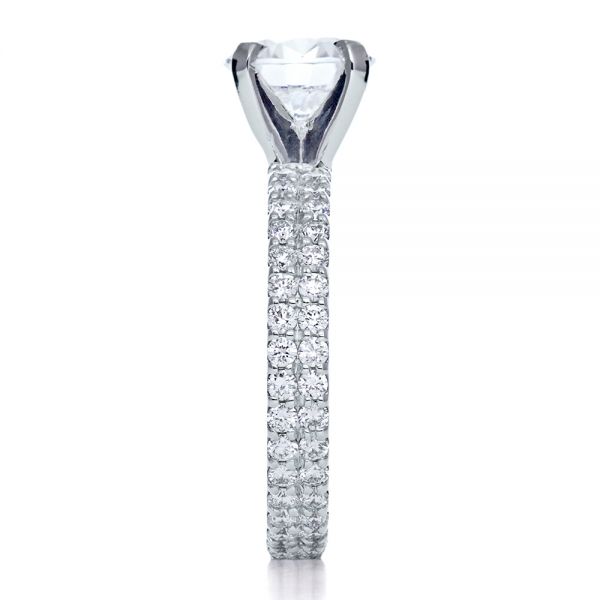 14k White Gold Contemporary Diamond Engagement Ring - Side View - 168