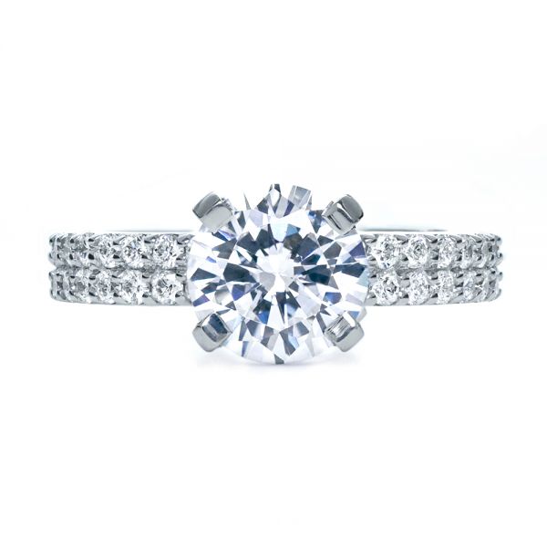  Platinum Platinum Contemporary Diamond Engagement Ring - Top View -  168