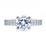 14k White Gold Contemporary Diamond Engagement Ring - Top View -  168 - Thumbnail