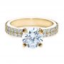 18k Yellow Gold 18k Yellow Gold Contemporary Diamond Engagement Ring - Flat View -  168 - Thumbnail