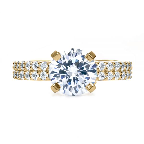 14K Yellow Gold Contemporary Diamond Engagement Ring