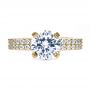 18k Yellow Gold 18k Yellow Gold Contemporary Diamond Engagement Ring - Top View -  168 - Thumbnail