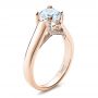 14k Rose Gold 14k Rose Gold Contemporary Engagement Ring With Bright Cut Set Diamonds - Three-Quarter View -  1468 - Thumbnail