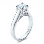 14k White Gold 14k White Gold Contemporary Engagement Ring With Bright Cut Set Diamonds - Three-Quarter View -  1468 - Thumbnail