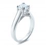 18k White Gold Contemporary Engagement Ring With Bright Cut Set Diamonds - Three-Quarter View -  1468 - Thumbnail