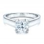 14k White Gold 14k White Gold Contemporary Engagement Ring With Bright Cut Set Diamonds - Flat View -  1468 - Thumbnail