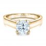 14k Yellow Gold 14k Yellow Gold Contemporary Engagement Ring With Bright Cut Set Diamonds - Flat View -  1468 - Thumbnail