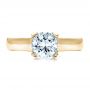 14k Yellow Gold 14k Yellow Gold Contemporary Engagement Ring With Bright Cut Set Diamonds - Top View -  1468 - Thumbnail