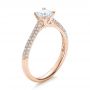 14k Rose Gold 14k Rose Gold Contemporary Pave Set Diamond Engagement Ring - Three-Quarter View -  100395 - Thumbnail