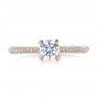 14k Rose Gold 14k Rose Gold Contemporary Pave Set Diamond Engagement Ring - Top View -  100395 - Thumbnail
