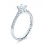  Platinum Contemporary Pave Set Diamond Engagement Ring