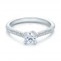  Platinum Platinum Contemporary Pave Set Diamond Engagement Ring - Flat View -  100395 - Thumbnail