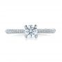 18k White Gold 18k White Gold Contemporary Pave Set Diamond Engagement Ring - Top View -  100395 - Thumbnail