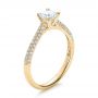 14k Yellow Gold Contemporary Pave Set Diamond Engagement Ring