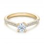 14k Yellow Gold 14k Yellow Gold Contemporary Pave Set Diamond Engagement Ring - Flat View -  100395 - Thumbnail