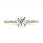18k Yellow Gold 18k Yellow Gold Contemporary Pave Set Diamond Engagement Ring - Top View -  100395 - Thumbnail