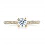 18k Yellow Gold 18k Yellow Gold Contemporary Pave Set Diamond Engagement Ring - Top View -  100395 - Thumbnail