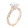 18k Rose Gold 18k Rose Gold Contemporary Round Diamond Engagement Ring - Three-Quarter View -  104878 - Thumbnail