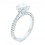 18k White Gold 18k White Gold Contemporary Round Diamond Engagement Ring - Three-Quarter View -  104878 - Thumbnail