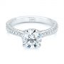  Platinum Contemporary Round Diamond Engagement Ring - Flat View -  104878 - Thumbnail