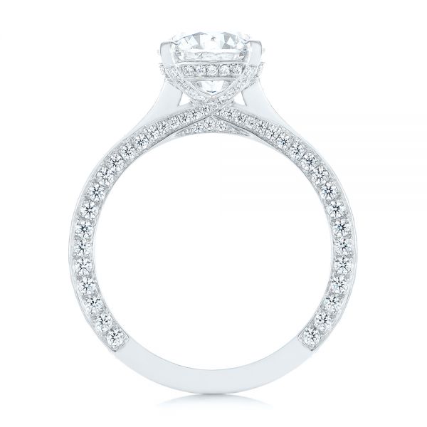 Platinum Contemporary Round Diamond Engagement Ring - Front View -  104878
