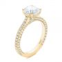 18k Yellow Gold 18k Yellow Gold Contemporary Round Diamond Engagement Ring - Three-Quarter View -  104878 - Thumbnail