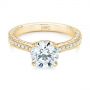 14k Yellow Gold 14k Yellow Gold Contemporary Round Diamond Engagement Ring - Flat View -  104878 - Thumbnail