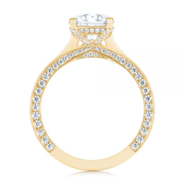 14k Yellow Gold 14k Yellow Gold Contemporary Round Diamond Engagement Ring - Front View - 104878
